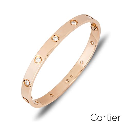 cartier bracelet rose gold with diamonds|rose gold cartier bracelet price.